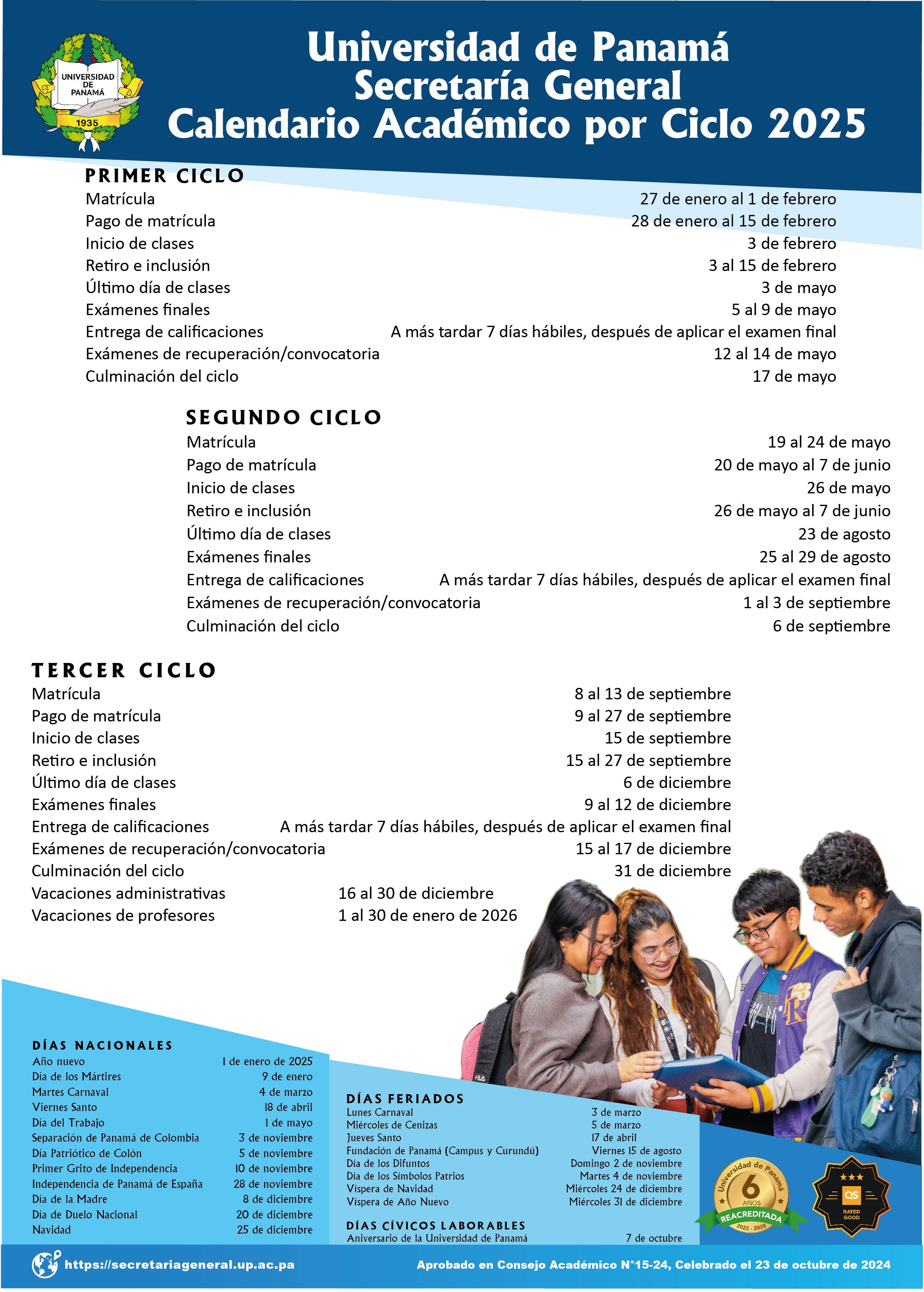 calendario academico 2025 ciclo