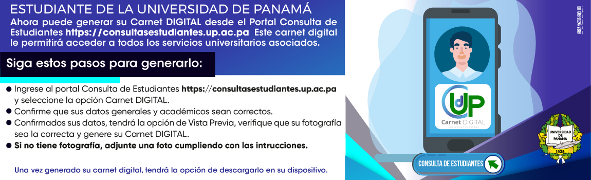 Información para generar el Carnet DIGITAL estudiantil